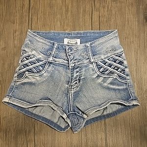 Jean shorts with jems on them